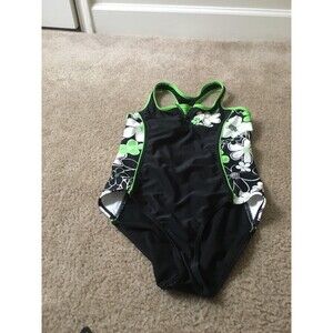 ZeroXPosur Girls Floral Print Swimsuit Floral Printed Sides Size 12